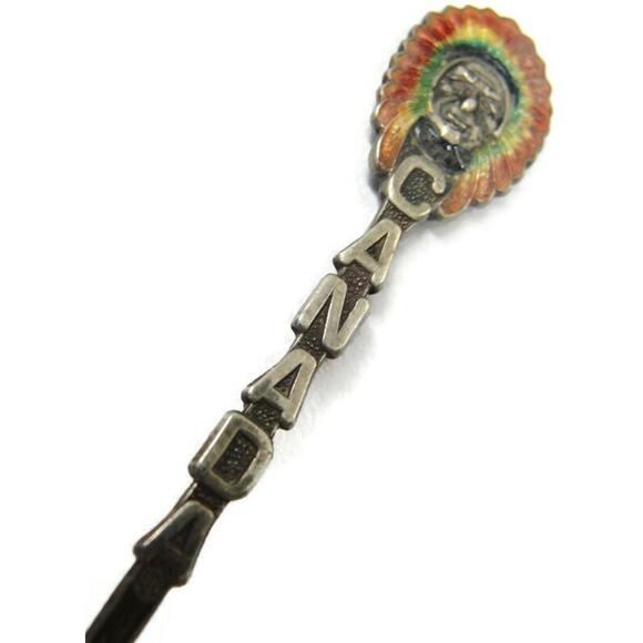 Other - Vintage BM Co. Souvenir Spoon 925 Sterling Silver Canada Indian Head